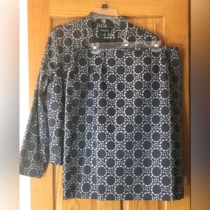 Chico's Grey Geometric skirt suit